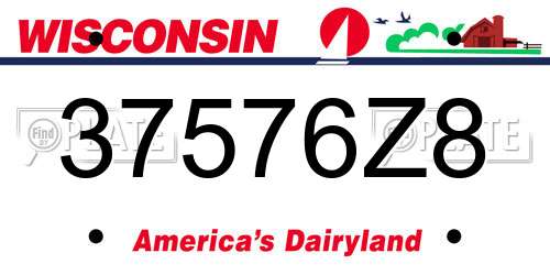 37576Z8 Wisconsin License Plate