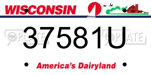 37581U Wisconsin License Plate