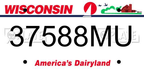 37588MU Wisconsin License Plate
