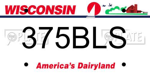 375BLS Wisconsin License Plate