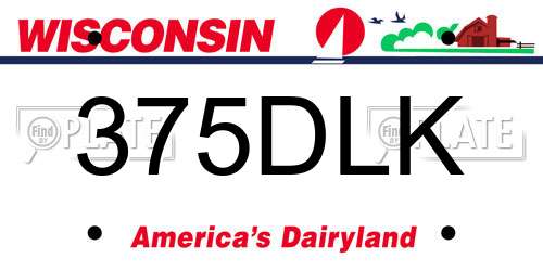 375DLK Wisconsin License Plate