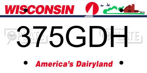 375GDH Wisconsin License Plate