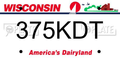 375KDT Wisconsin License Plate