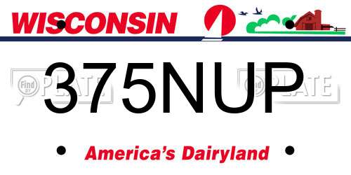 375NUP Wisconsin License Plate