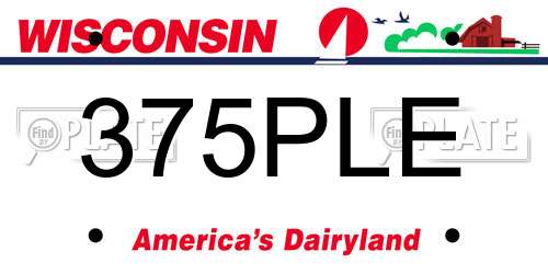375PLE Wisconsin License Plate