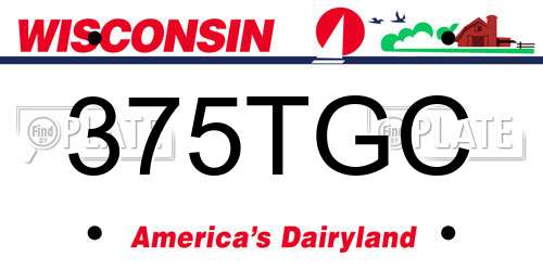 375TGC Wisconsin License Plate
