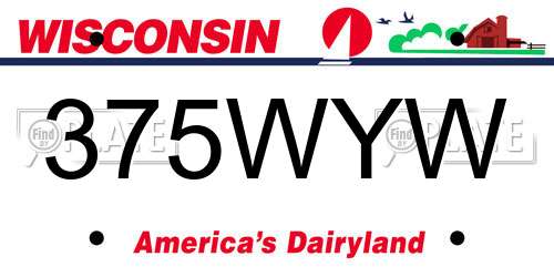 375WYW Wisconsin License Plate