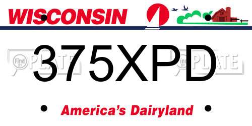 375XPD Wisconsin License Plate