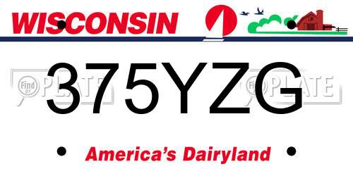 375YZG Wisconsin License Plate