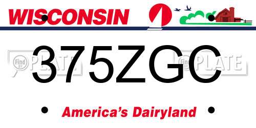 375ZGC Wisconsin License Plate