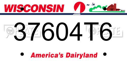 37604T6 Wisconsin License Plate