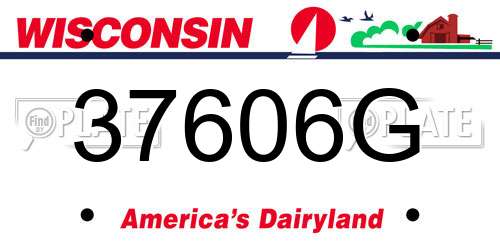 37606G Wisconsin License Plate