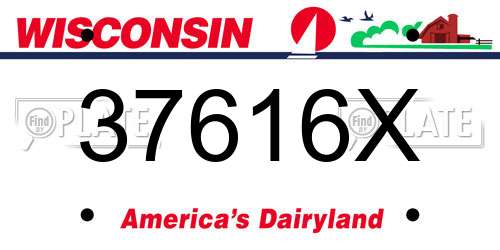 37616X Wisconsin License Plate