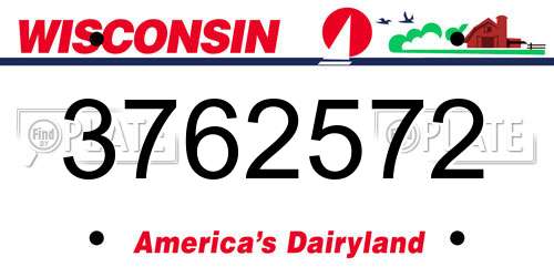3762572 Wisconsin License Plate