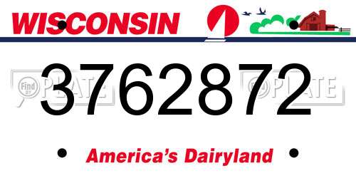 3762872 Wisconsin License Plate