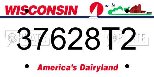 37628T2 Wisconsin License Plate