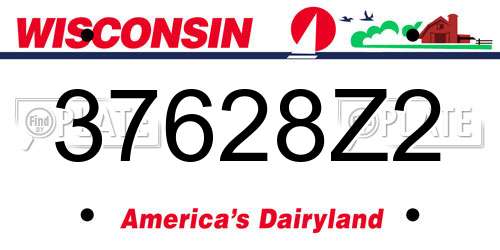 37628Z2 Wisconsin License Plate