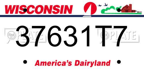 37631T7 Wisconsin License Plate