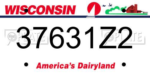 37631Z2 Wisconsin License Plate