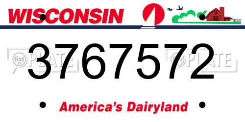 3767572 Wisconsin License Plate