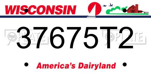 37675T2 Wisconsin License Plate