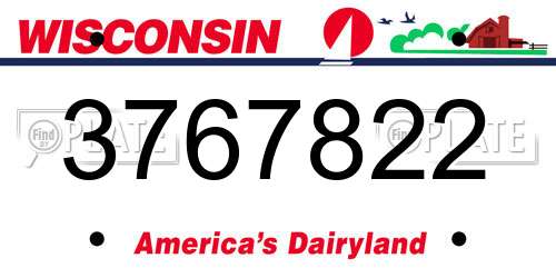 3767822 Wisconsin License Plate