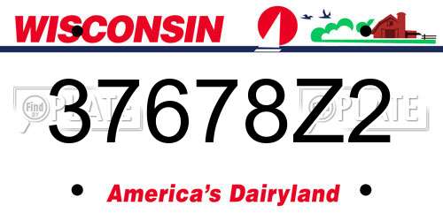 37678Z2 Wisconsin License Plate