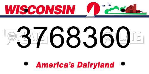3768360 Wisconsin License Plate