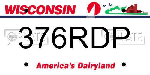 376RDP Wisconsin License Plate