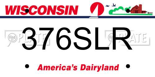 376SLR Wisconsin License Plate