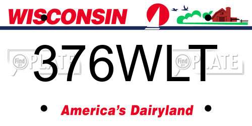 376WLT Wisconsin License Plate