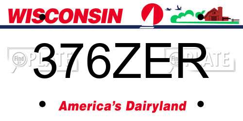 376ZER Wisconsin License Plate