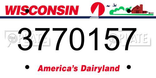3770157 Wisconsin License Plate