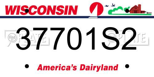 37701S2 Wisconsin License Plate