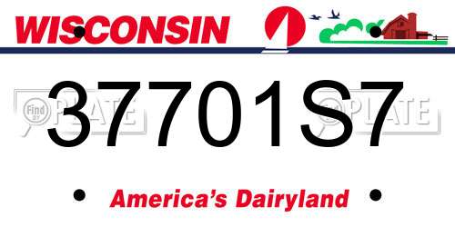 37701S7 Wisconsin License Plate