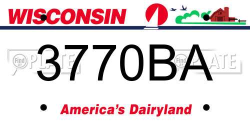 3770BA Wisconsin License Plate