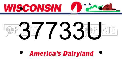 37733U Wisconsin License Plate