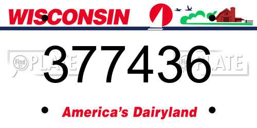 377436 Wisconsin License Plate