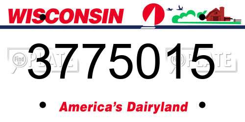 3775015 Wisconsin License Plate