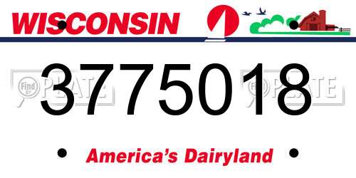 3775018 Wisconsin License Plate