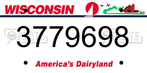 3779698 Wisconsin License Plate