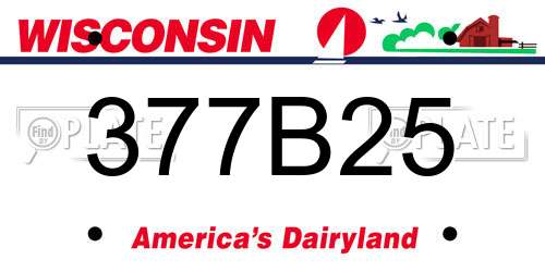 377B25 Wisconsin License Plate