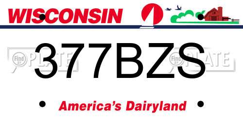 377BZS Wisconsin License Plate
