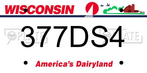 377DS4 Wisconsin License Plate