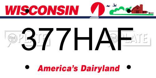 377HAF Wisconsin License Plate