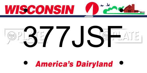 377JSF Wisconsin License Plate