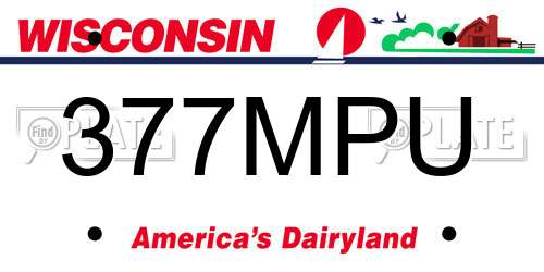 377MPU Wisconsin License Plate