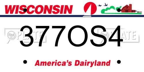 377OS4 Wisconsin License Plate