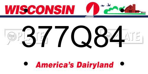377Q84 Wisconsin License Plate