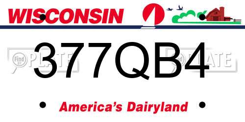 377QB4 Wisconsin License Plate